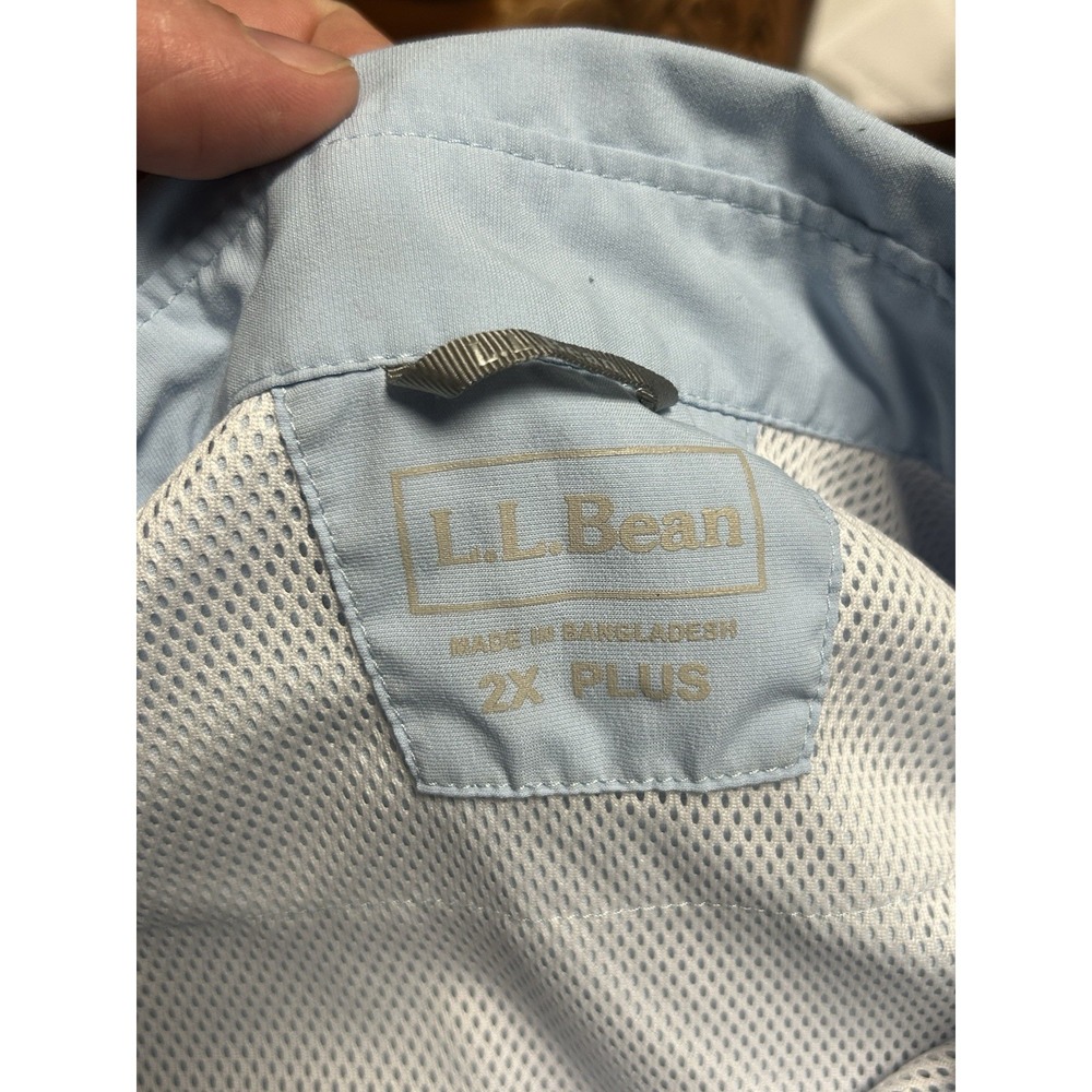 L.L. Bean Blue Size 2X Plus Short sleeves Buttondown outdoor Tropic shirt 615 - Picture 5 of 5